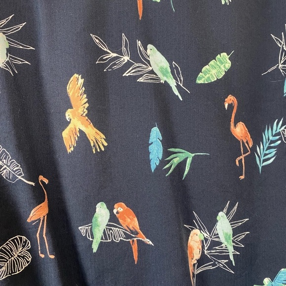 Christopher & Banks Tropical Print Blouse size XLP Cruise Wear Bird Print Shirt - Picture 3 of 6